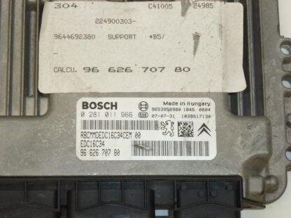 ECU Bosch EDC16C34 Citroën Peugeot 0281011966 9662670780